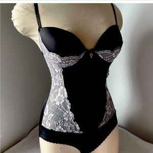 NWOT Shaping Lingerie Bodysuit with White Lace
